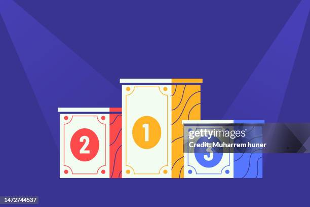 winner podium ranking first second third 123 place vector illustration. - winners podium numbers stock illustrations