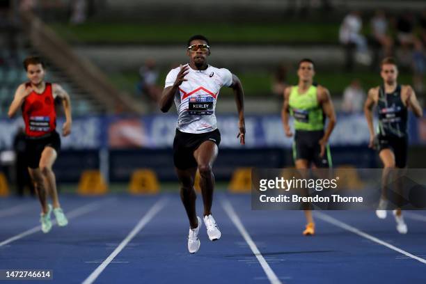 Fred Kerley of the USA competes in the Men's 400m Final during the 2023 Sydney Track Classic at Sydney Olympic Park Athletic Centre on March 11, 2023...