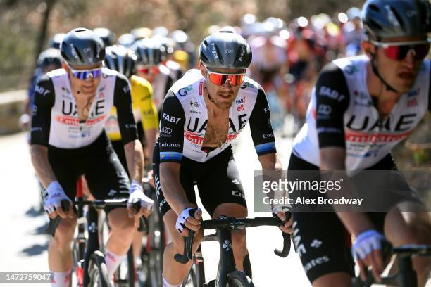 Matteo Trentin of Italy and UAE Team Emirates competes during the 81st Paris - Nice 2023, Stage 7 a 142.9km stage from Nice to La Col de la Couillole...