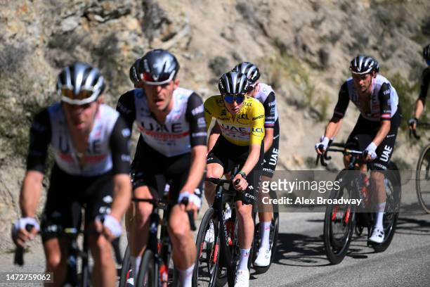 Tadej Pogacar of Slovenia and UAE Team Emirates - Yellow Leader Jersey competes during the 81st Paris - Nice 2023, Stage 7 a 142.9km stage from Nice...