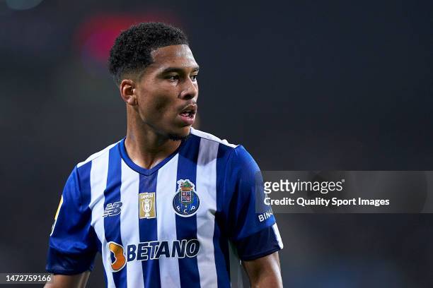 Danny Namaso of FC Porto looks on during the Liga Portugal Bwin match between FC Porto and GD Estoril Praia at Estadio do Dragao on March 10, 2023 in...
