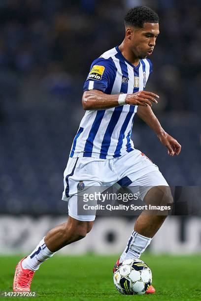 Danny Namaso of FC Porto in action during the Liga Portugal Bwin match between FC Porto and GD Estoril Praia at Estadio do Dragao on March 10, 2023...