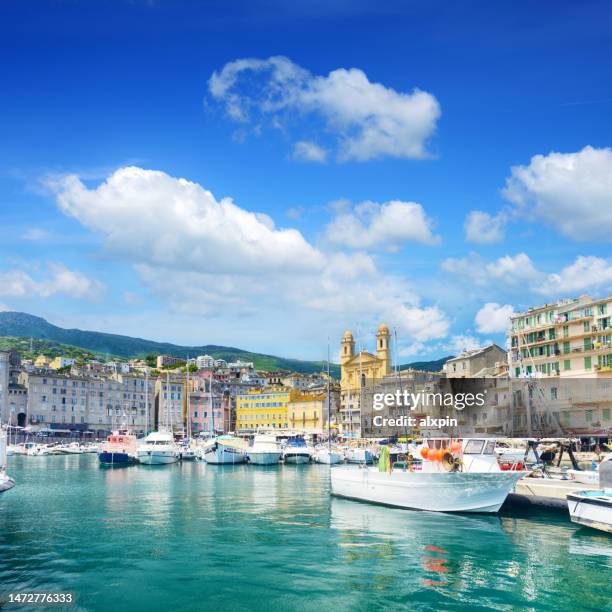 harbour in bastia - bastia stock pictures, royalty-free photos & images