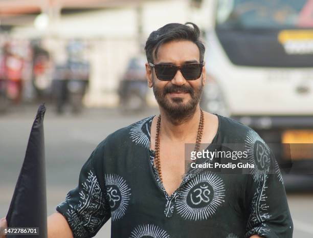 Ajay Devgan attends the "Bholaa" film photocall on March 11, 2023 in Mumbai, India