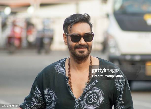 Ajay Devgan attends the "Bholaa" film photocall on March 11, 2023 in Mumbai, India