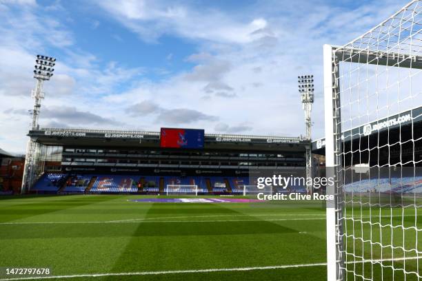 General view inside the stadium prior to the Premier League match between Crystal Palace and Manchester City at Selhurst Park on March 11, 2023 in...