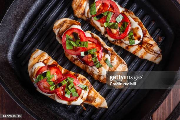 caprese chicken - glazen pot stock pictures, royalty-free photos & images