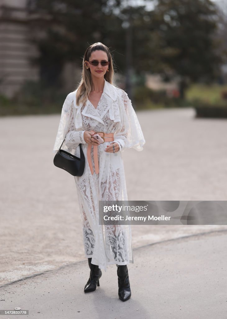 Street Style - Paris Fashion Week - Womenswear Fall Winter 2023 2024 : Day Eight