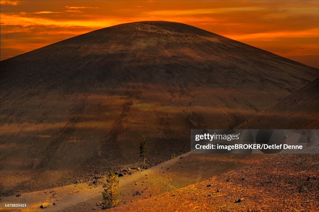 Sunset at Cinder Cone in Lassen Volcanic National Park, California, USA