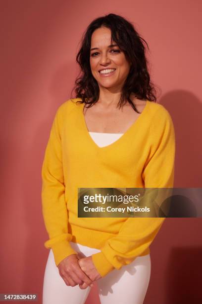 Michelle Rodriguez visits the IMDb Portrait Studio at SXSW 2023 on March 11, 2023 in Austin, Texas.