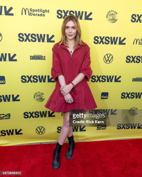 Elizabeth Olsen attends the "Love & Death" World Premiere at SXSW at The Paramount Theatre on March 11, 2023 in Austin, Texas.