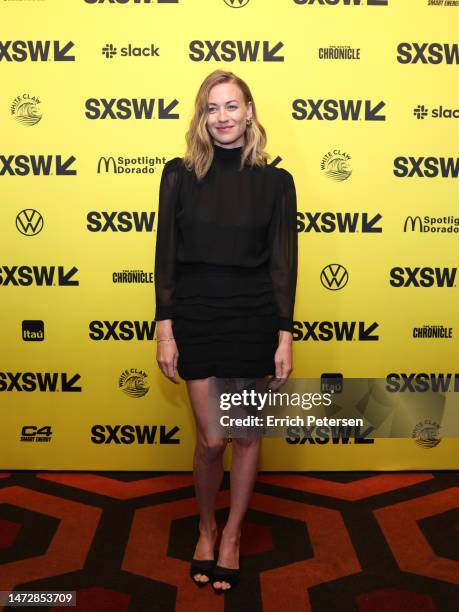 Yvonne Strahovski attends "Scrambled" during the 2023 SXSW Conference and Festivals at Alamo Drafthouse Cinema South Lamar on March 11, 2023 in...