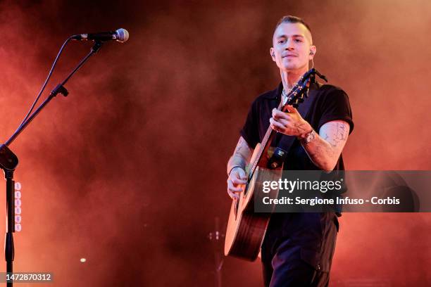 James Brittain-McVey of The Vamps performs at Fabrique on March 11, 2023 in Milan, Italy.