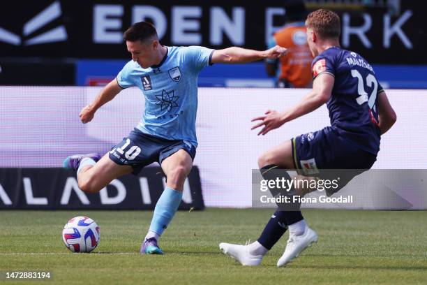 Joe Lolley of Sydney FC during the round 20 A-League Men's match between Wellington Phoenix and Sydney FC at Eden Park, on March 12 in Auckland, New...