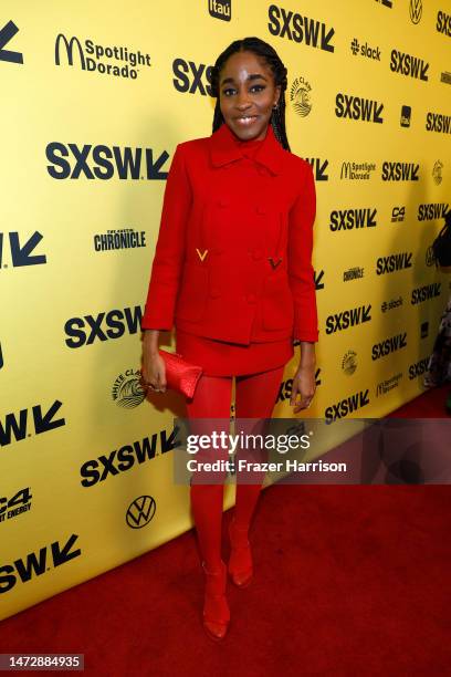 Ayo Edebiri attends the "Bottoms" screening during the 2023 SXSW Conference and Festivals at The Paramount Theater on March 11, 2023 in Austin, Texas.