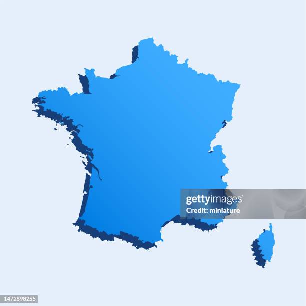 france map - 3d map stock illustrations