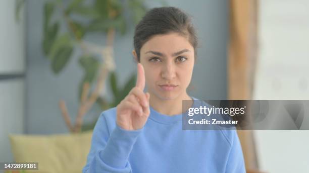 Portrait of Displeased Indian Woman in Denial portrait displeased indian woman denial