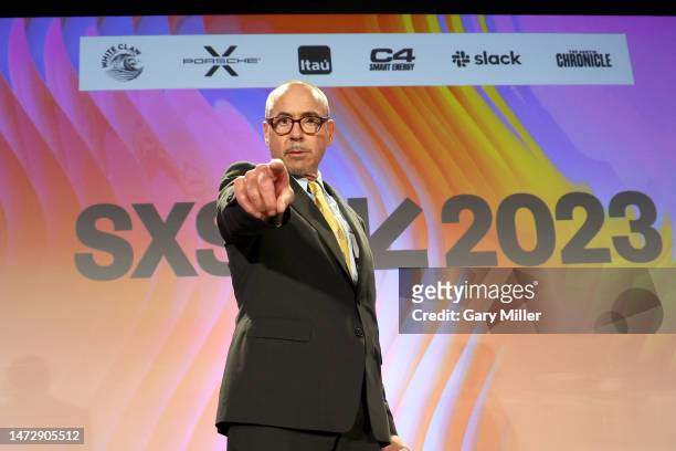 Featured session speaker Robert Downey Jr. Discusses "Online Crime: An American Crisis" at the Austin Convention Center during the 2023 SXSW...