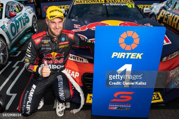 Shane van Gisbergen driver of the Red Bull Ampol Chevrolet Camaro during race 2, part of the 2023 Supercars Championship Series at on March 12, 2023...