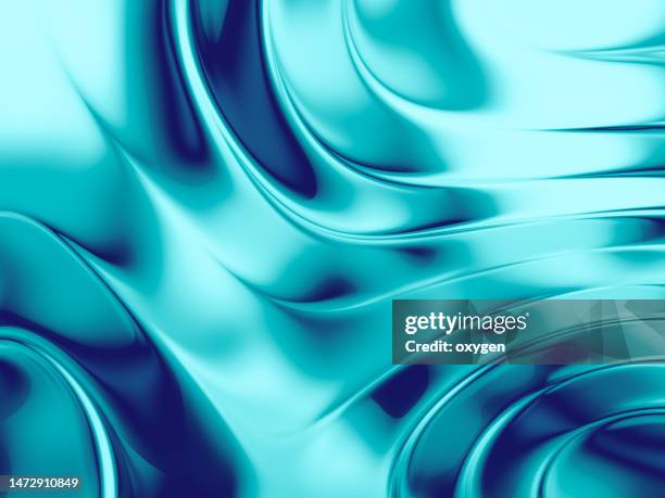 abstract aqua blue vibrant metallic neon sea waves pattern background - teal bokeh stock pictures, royalty-free photos & images