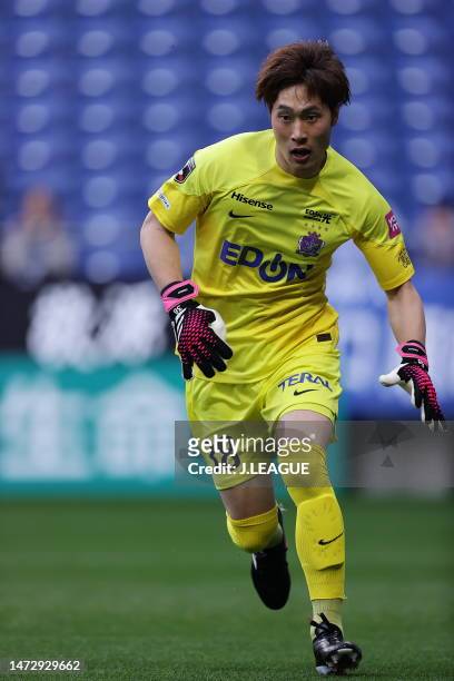 Keisuke OSAKO of Sanfrecce Hiroshima in action during the J.LEAGUE Meiji Yasuda J1 4th Sec. Match between Gamba Osaka and Sanfrecce Hiroshima at...