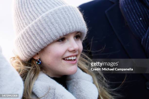 Princess Estelle of Sweden attends the Crown Princess' Name Day 2023 on March 12, 2023 in Stockholm, Sweden.