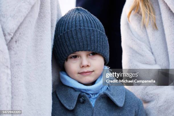 Prince Oscar of Sweden attends the Crown Princess' Name Day 2023 on March 12, 2023 in Stockholm, Sweden.