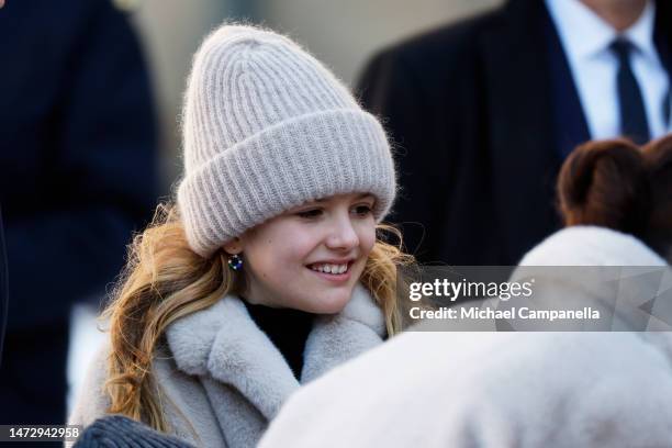 Princess Estelle of Sweden attends the Crown Princess' Name Day 2023 on March 12, 2023 in Stockholm, Sweden.