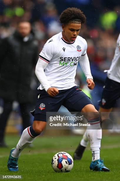 Shola Shoretire of Bolton Wanderers during the Sky Bet League One between Bolton Wanderers and Ipswich Town at University of Bolton Stadium on March...
