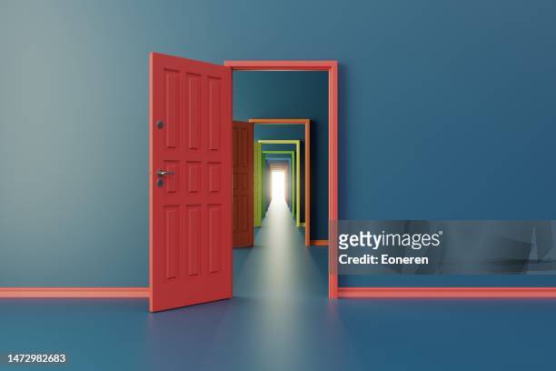 choice concept with opening doors - chance stock pictures, royalty-free photos & images
