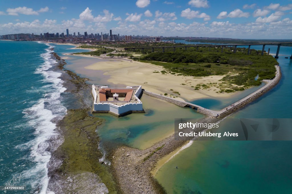Aerial view of Fort Reis Magos