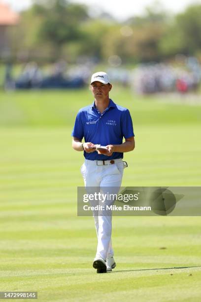 Ben Griffin of the United States walks the first fairway during the final round of THE PLAYERS Championship on THE PLAYERS Stadium Course at TPC...