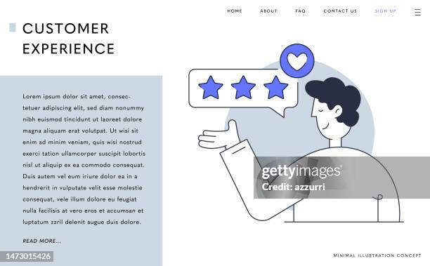 landing page, web banner design for customer experience concept. - feedback vector stock illustrations