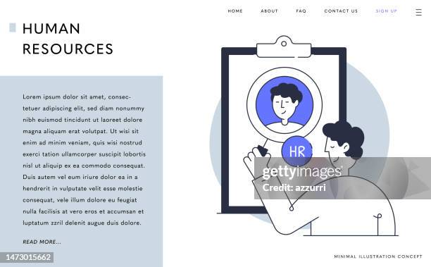 landing page, web banner design for human resources concept. - recruiter cartoon stock illustrations