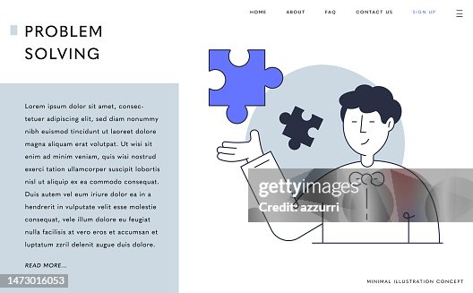Landing Page Web Banner Design For Problem Solving Concept High-Res ...