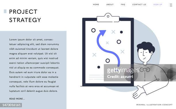landingpage, webbanner-design für projektstrategiekonzept. - projektmanager stock-grafiken, -clipart, -cartoons und -symbole