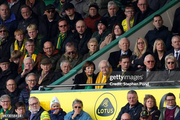 Norwich City Majority Shareholder Delia Smith is seen during the Sky Bet Championship match between Norwich City and Sunderland at Carrow Road on...