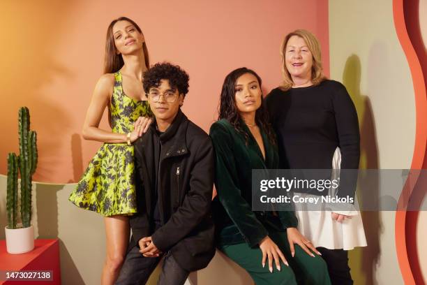 Angela Sarafyan, Benny Emmanuel, Natalia del Riego and Rosemary Rodriguez visit the IMDb Portrait Studio at SXSW 2023 on March 12, 2023 in Austin,...