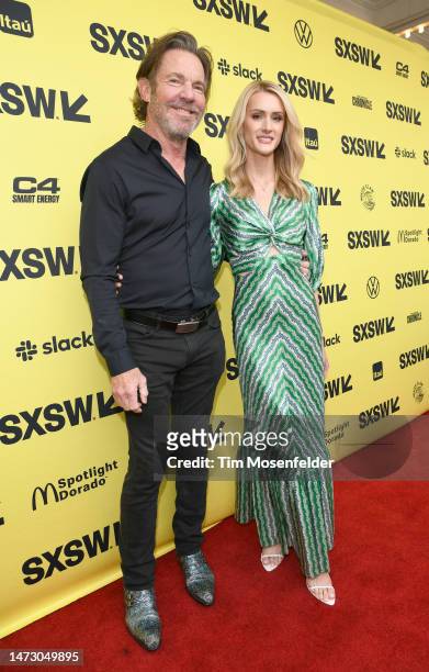 Dennis Quaid and Laura Savoie attend the world premiere of "The Long Game" during the 2023 SXSW conference and festival - Day 2 at the Stateside...
