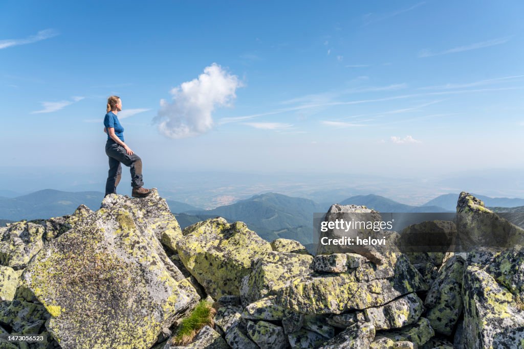 National park Retezat-Women standing on the top