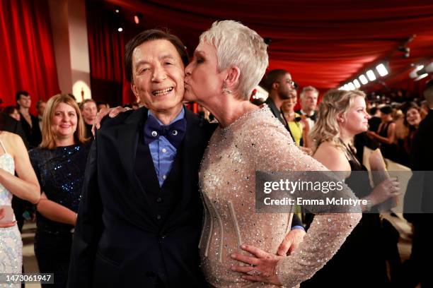 James Hong and Jamie Lee Curtis attend the 95th Annual Academy Awards on March 12, 2023 in Hollywood, California.