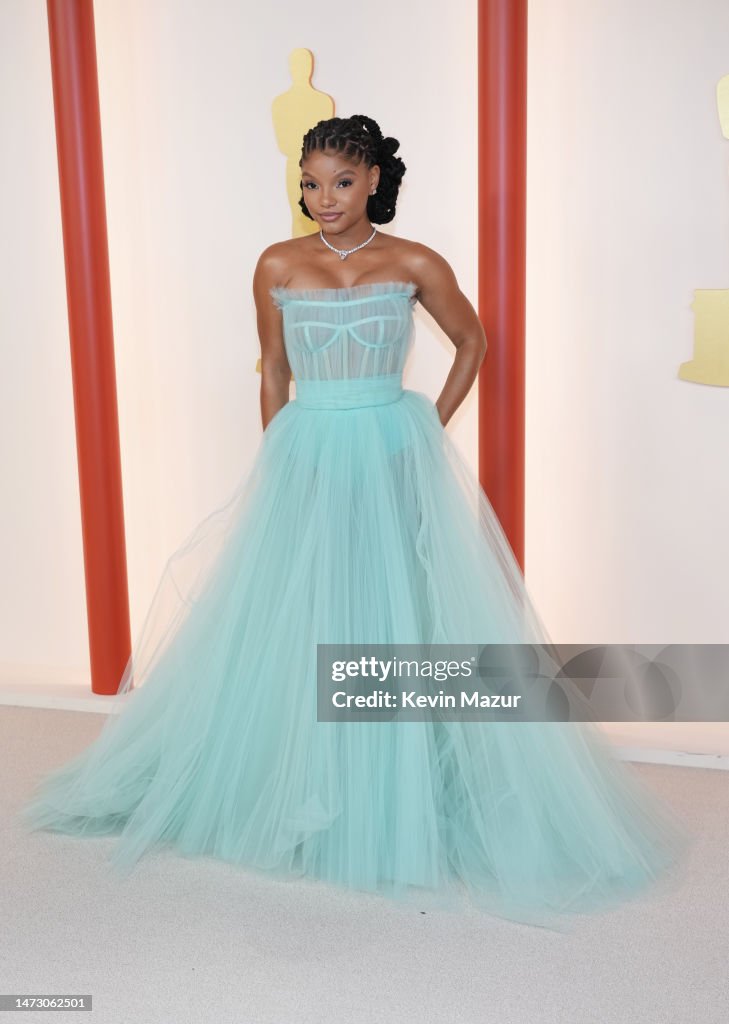 Halle Bailey attends the 95th Annual Academy Awards on March 12, 2023