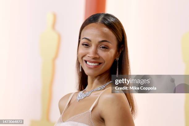 Zoe Saldana attends the 95th Annual Academy Awards on March 12, 2023 in Hollywood, California.