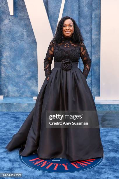 Shonda Rhimes attends the 2023 Vanity Fair Oscar Party Hosted By Radhika Jones at Wallis Annenberg Center for the Performing Arts on March 12, 2023...