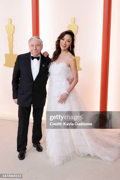 Jean Todt and Michelle Yeoh attend the 95th Annual Academy Awards on March 12, 2023 in Hollywood, California.