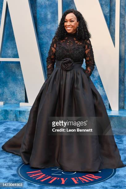Shonda Rhimes attends the 2023 Vanity Fair Oscar Party Hosted By Radhika Jones at Wallis Annenberg Center for the Performing Arts on March 12, 2023...