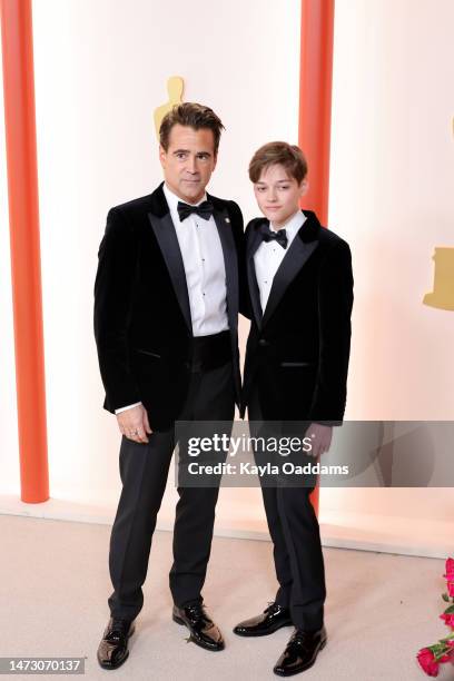 Colin Farrell and Henry Tadeusz Farrell attend the 95th Annual Academy Awards on March 12, 2023 in Hollywood, California.