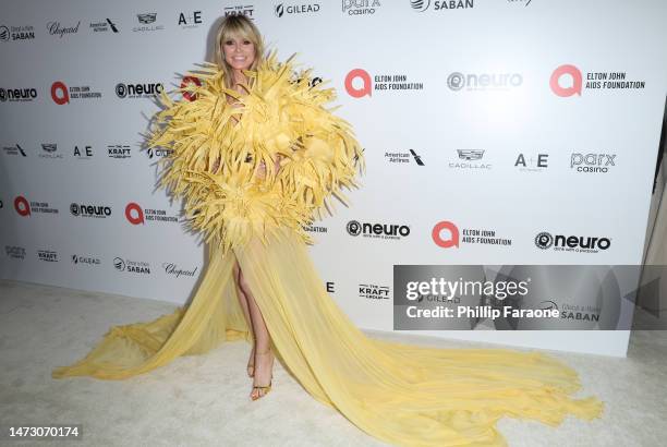 Heidi Klum attends Elton John AIDS Foundation's 31st annual academy awards viewing party on March 12, 2023 in West Hollywood, California.