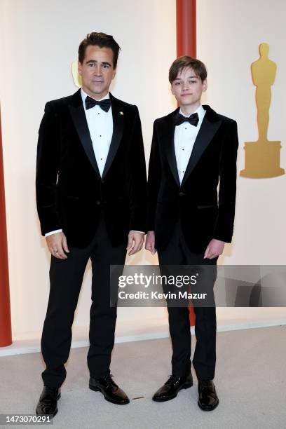 Colin Farrell and Henry Tadeusz Farrell attend the 95th Annual Academy Awards on March 12, 2023 in Hollywood, California.