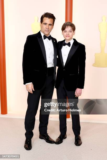 Colin Farrell and Henry Tadeusz Farrell attend the 95th Annual Academy Awards on March 12, 2023 in Hollywood, California.